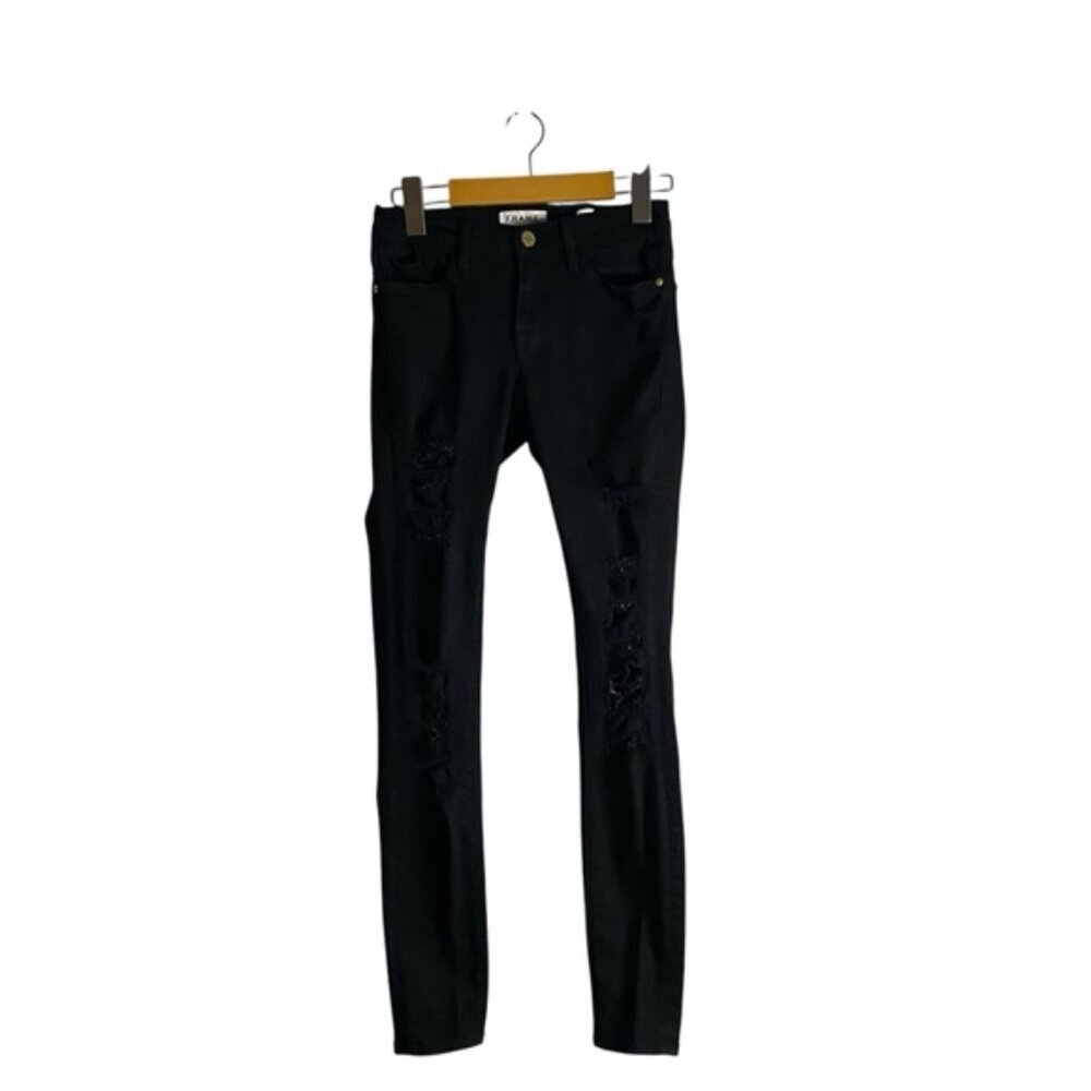 Frame Denim Women's Le Skinny de Jeanne Denim Jeans in Film Noir